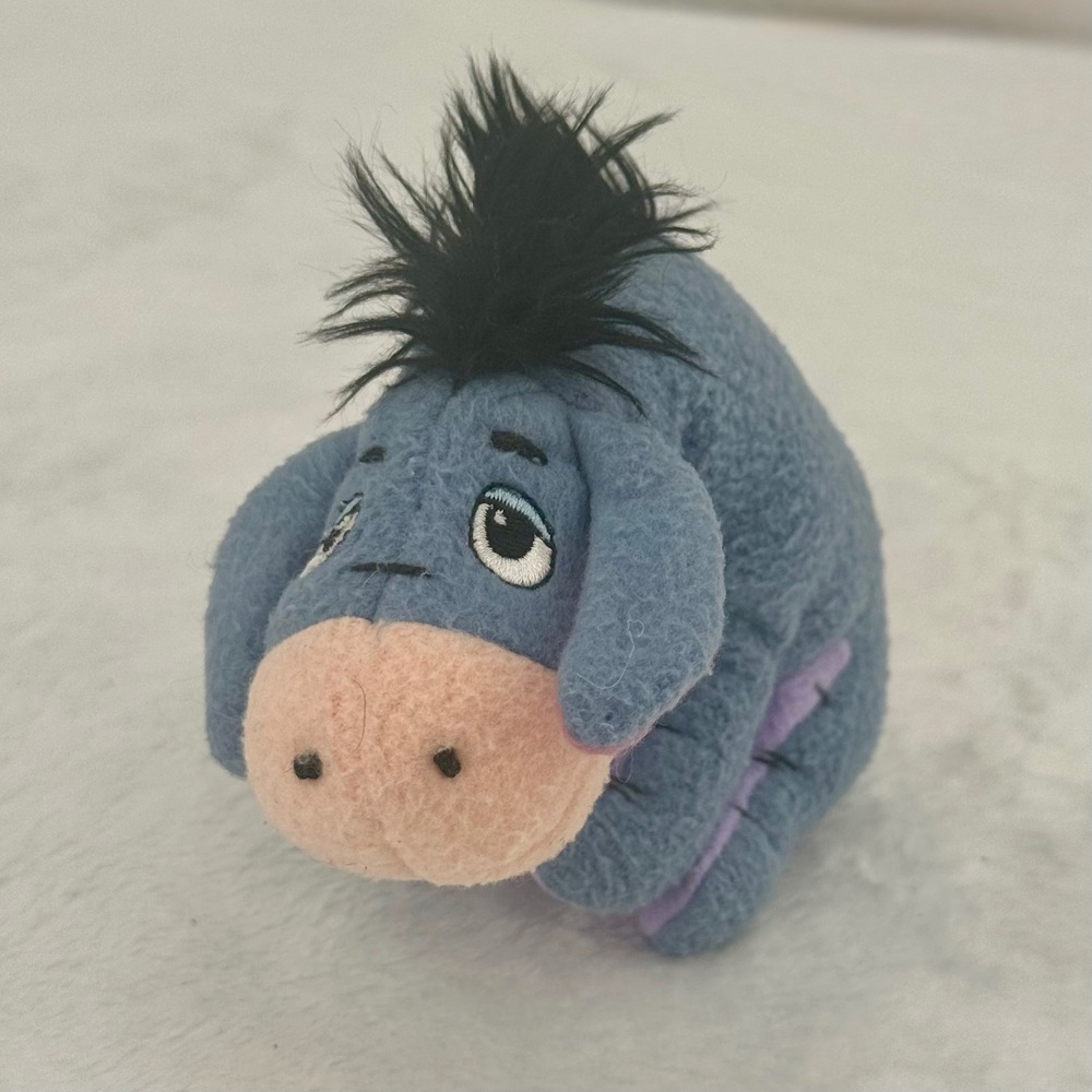 Vintage 90s Gunds 100 Acre Collection Eeyore Beanbag Plush 6" Disney Winnie Pooh